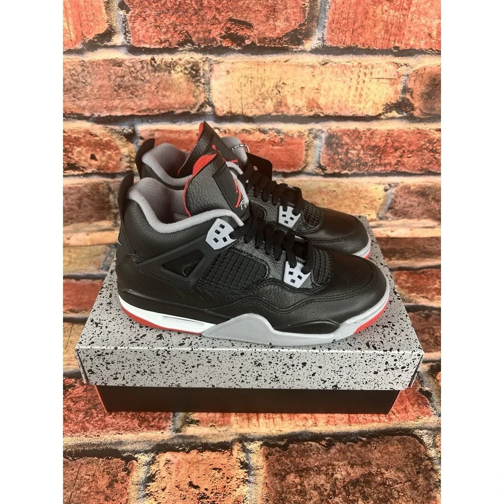 Nike Air Jordan 4 Bred Reimagined GS Size 7Y/8.5W (FQ8213-006) DS New‎ IN HAND